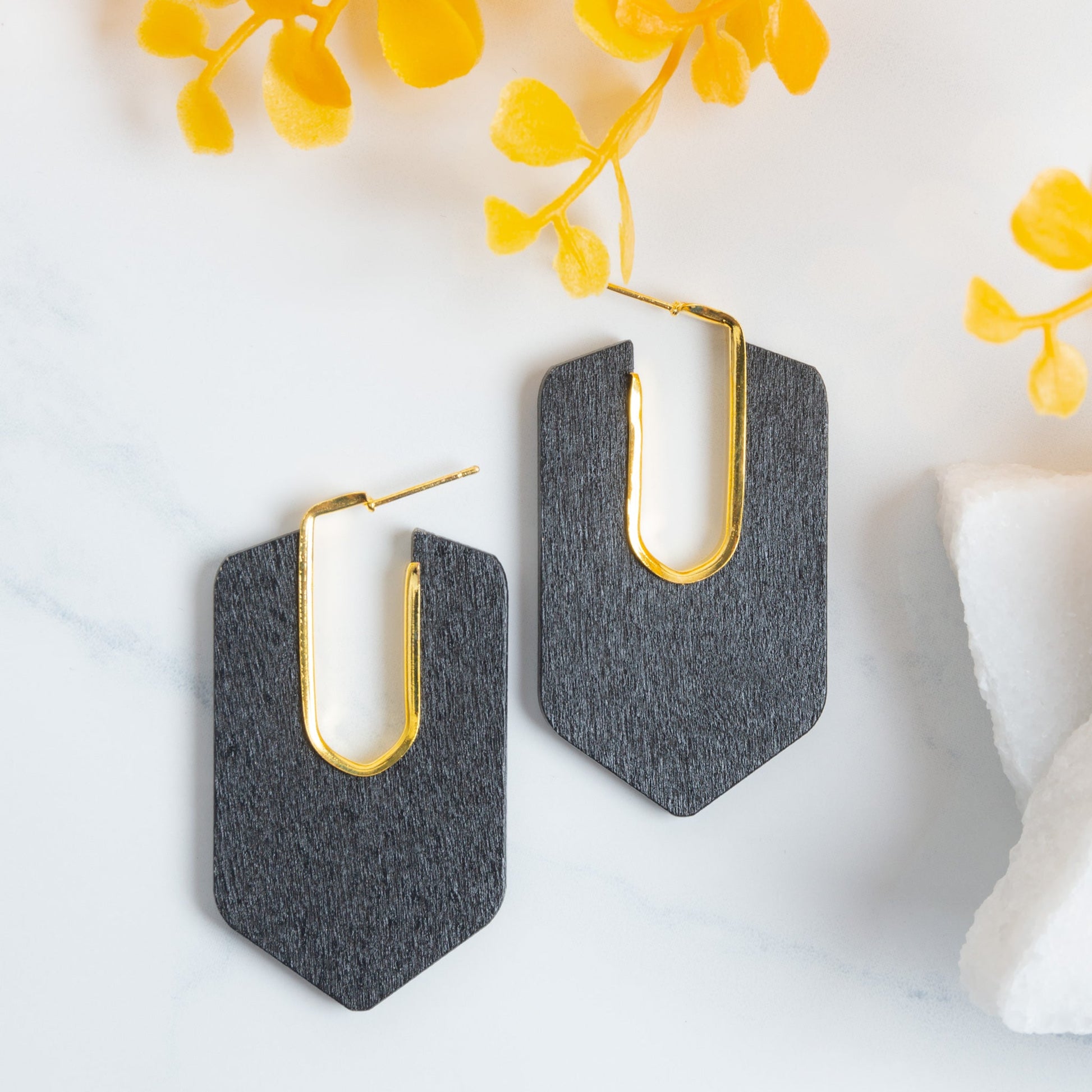 Samira Abstract Wood Earrings