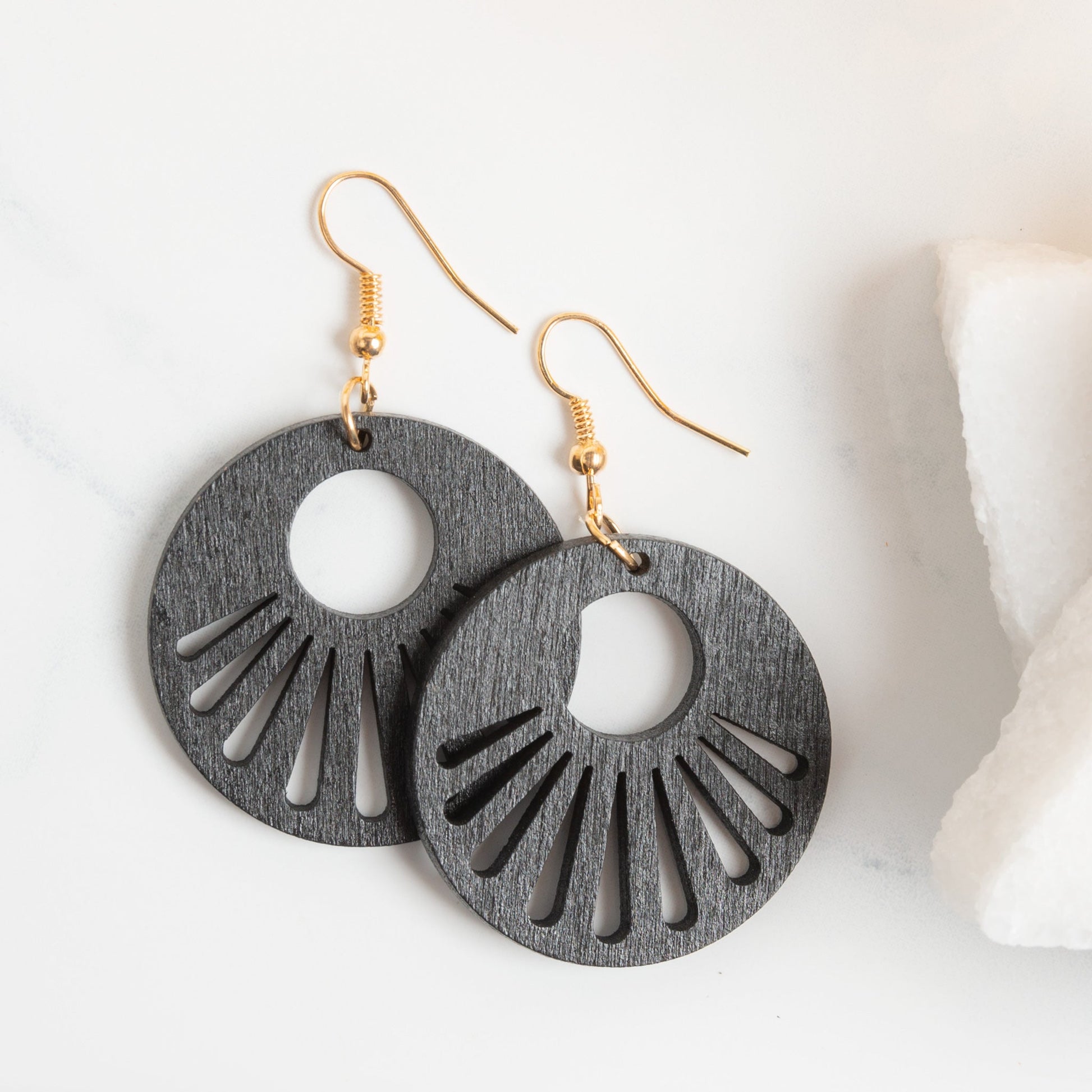 Samira Sun Ray Wood Earrings