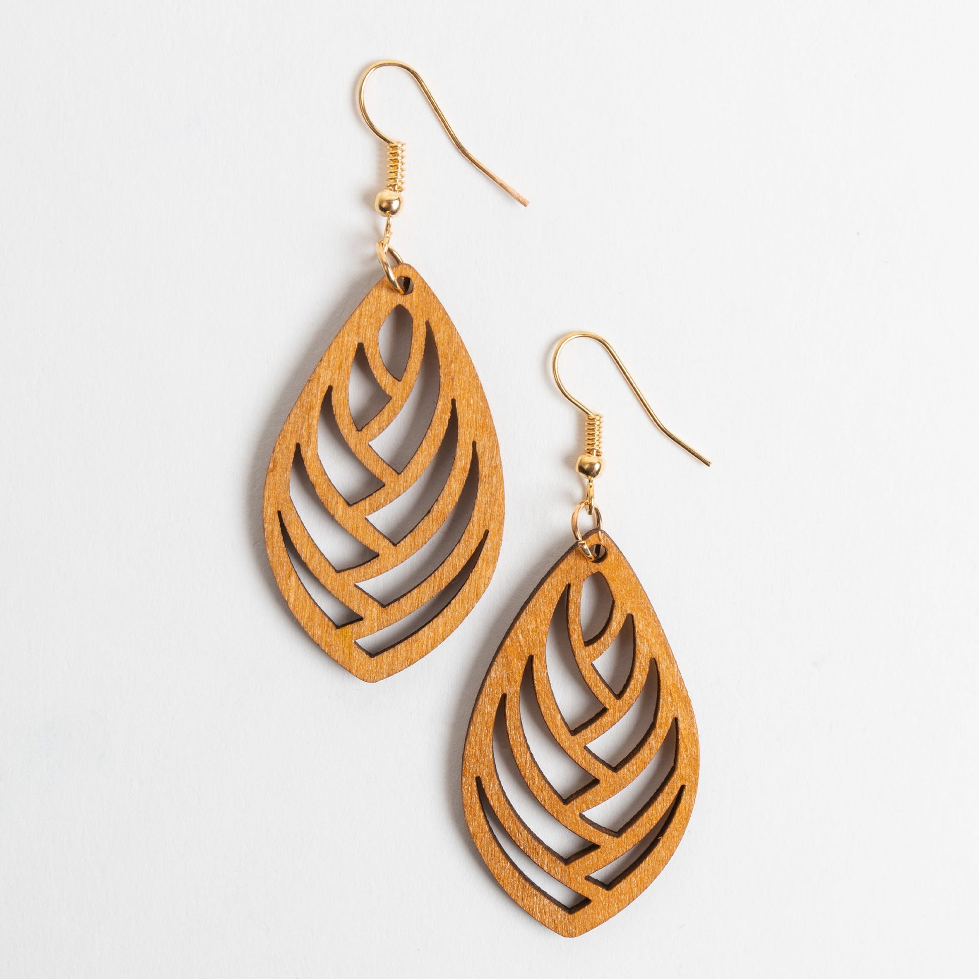 Samira Leaf Wood Earrings