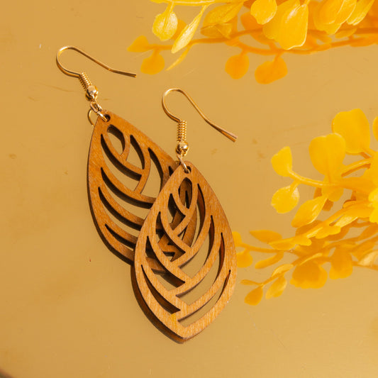 Samira Leaf Wood Earrings
