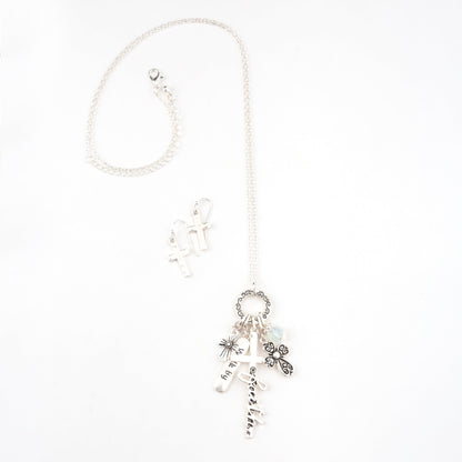 Julia Faith Cross Charm Pendant Necklace & Earring Set