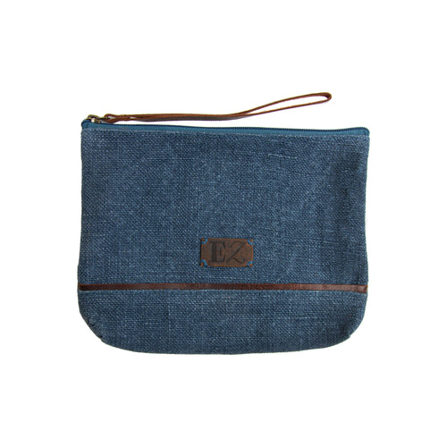 Zyla Jute Leather Handle Clutch