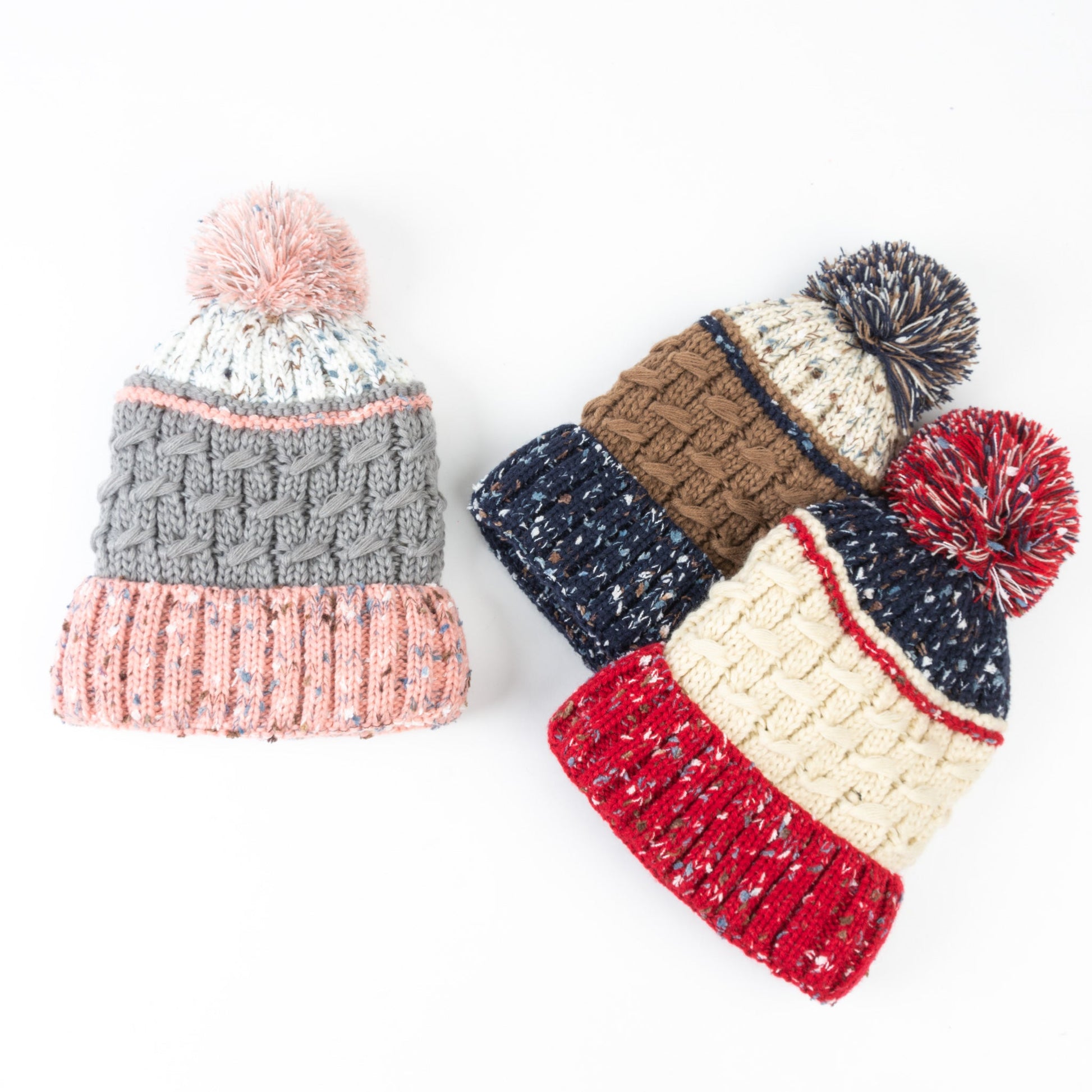 Howard's Women's Winter 6 Piece Bristol Striped Knit Pom Beanie Assortment