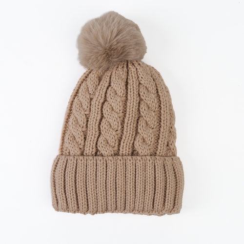 Sierra Cable Knit Pom Beanie