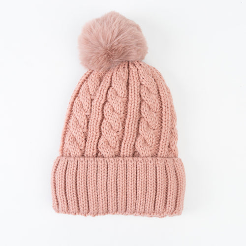 Sierra Cable Knit Pom Beanie