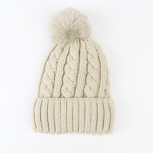 Sierra Cable Knit Pom Beanie