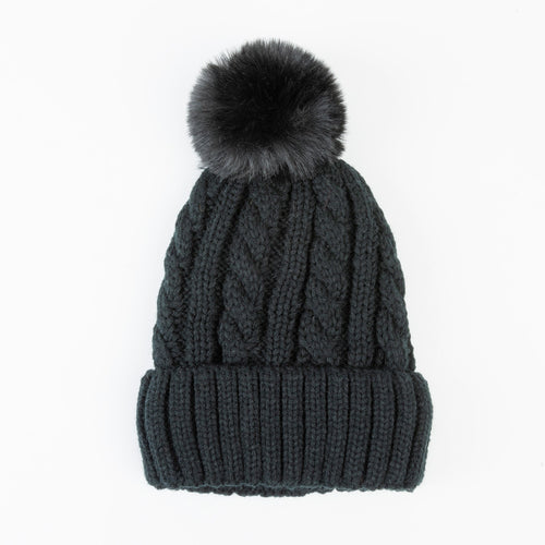 Sierra Cable Knit Pom Beanie