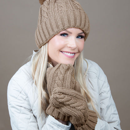 Howard's Women's Winter Sierra Cable Knit Mittens