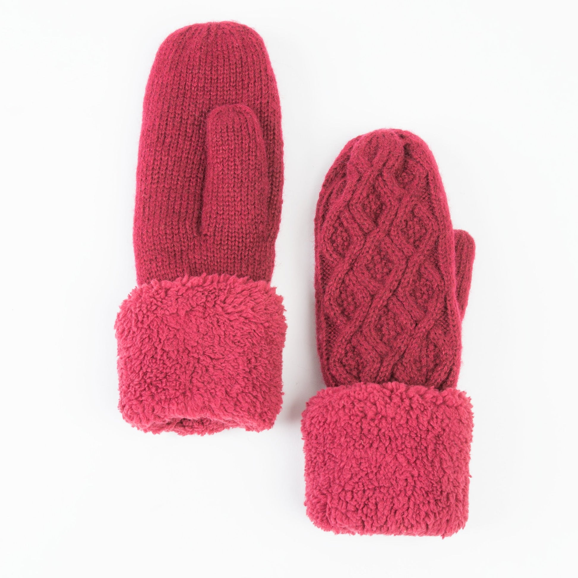 Howard's Women's Winter Brittin Knit Sherpa Cuff Mittens