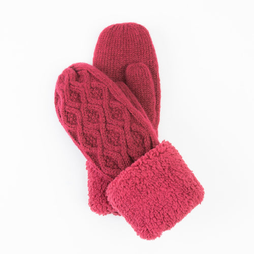 Brittin Knit Sherpa Cuff Mittens