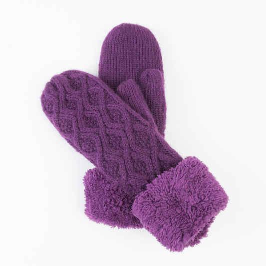 Howard's Women's Winter Brittin Knit Sherpa Cuff Mittens