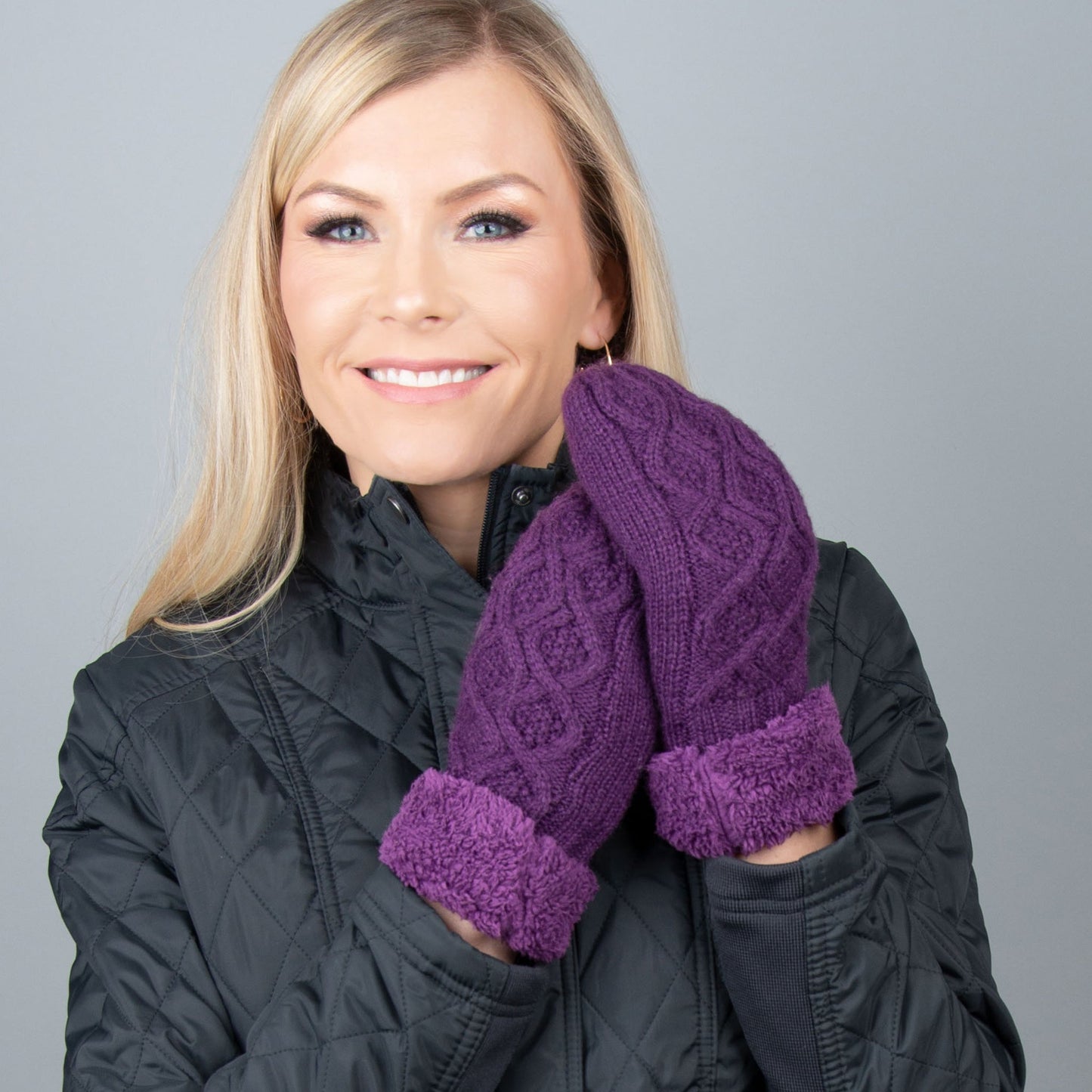 Howard's Women's Winter Brittin Knit Sherpa Cuff Mittens