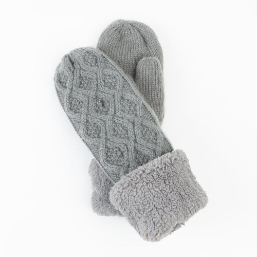 Brittin Knit Sherpa Cuff Mittens