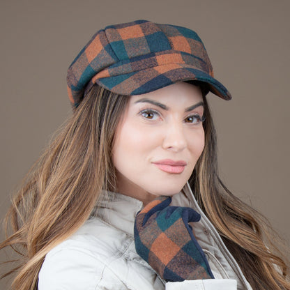 Howard's Women's Jax Plaid Newsboy Cap