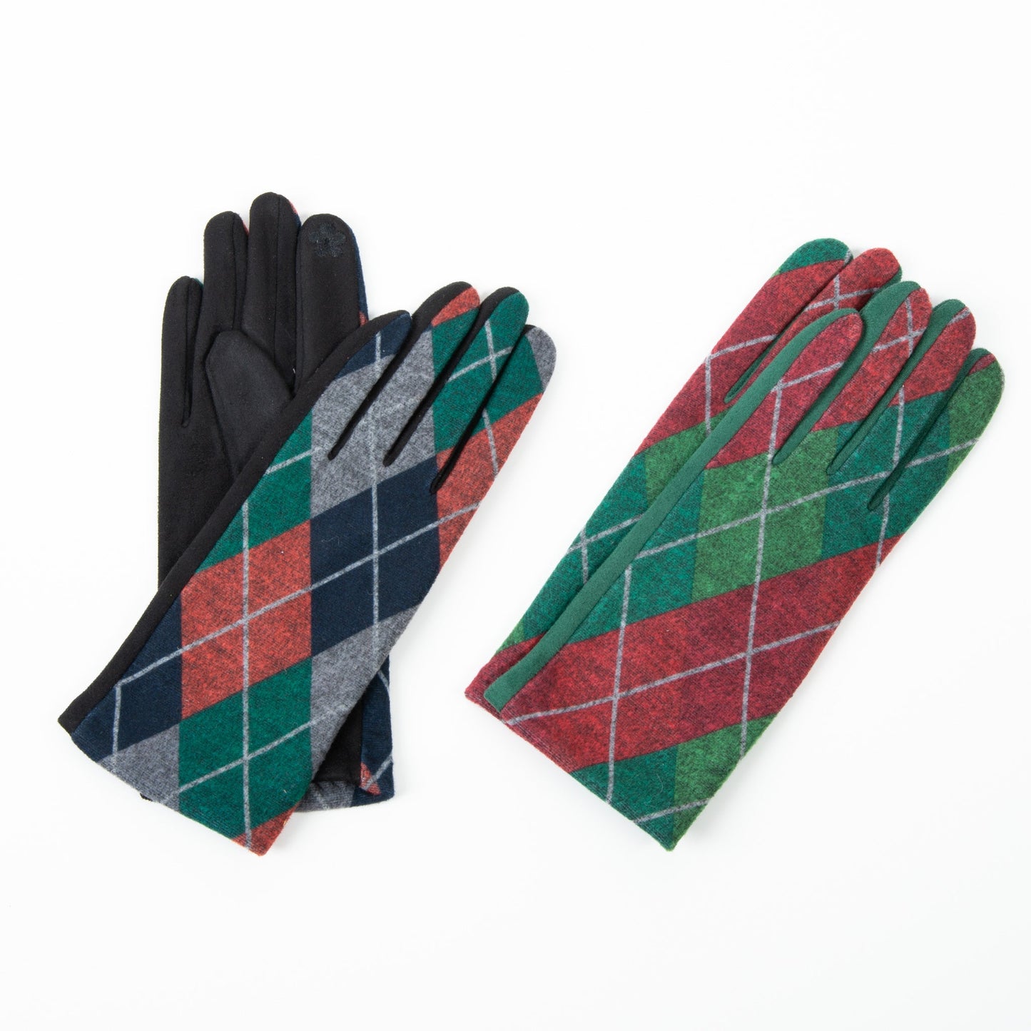 Howard's Women's Winter 4 Piece Clara Christmas Plaid Gloves Assortment