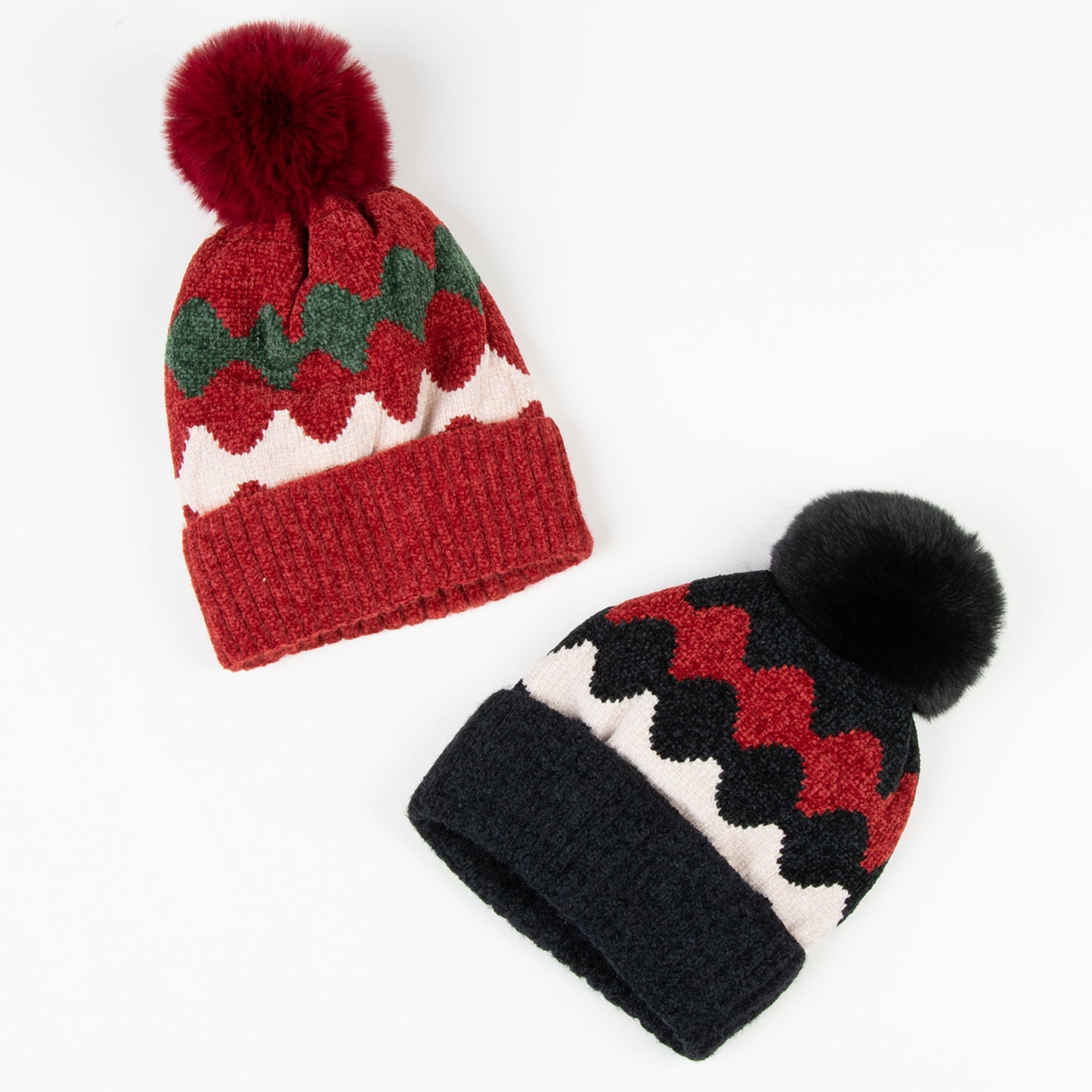 Howard's Women's Winter 4 Piece Elena Chenille Pom Beanie Assortment