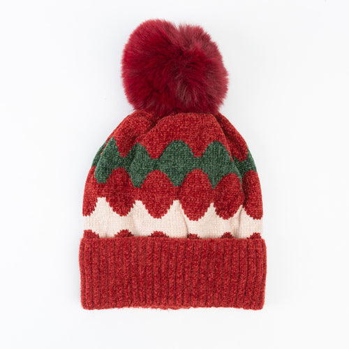 Elena Chenille Pom Beanie