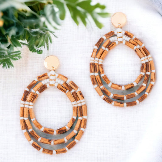 Nyra Mango Wood Hoop Earrings