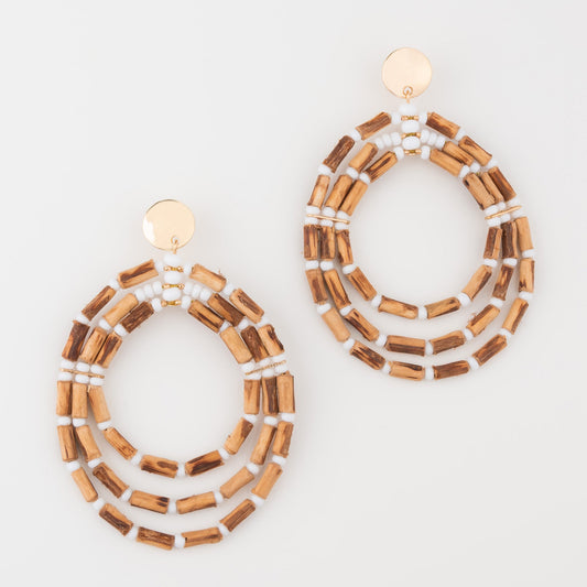 Elsie & Zoey  Women's Nyra Mango Wood Hoop Earrings