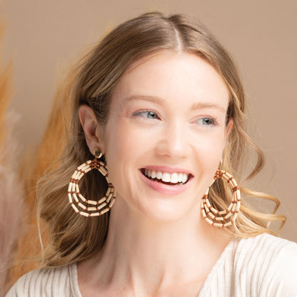 Nyra Mango Wood Hoop Earrings