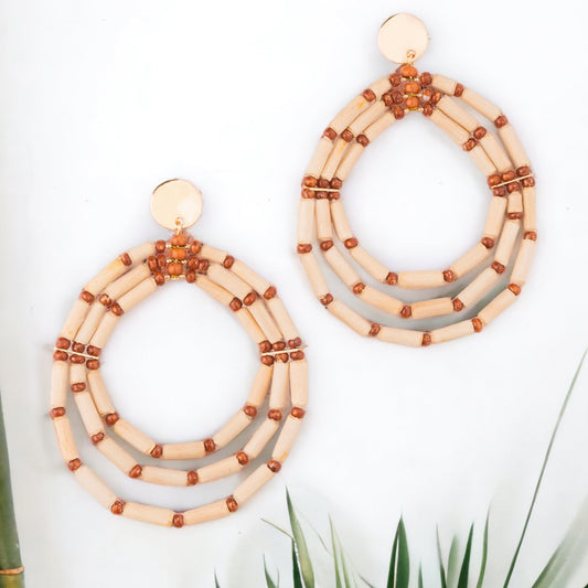 Nyra Mango Wood Hoop Earrings