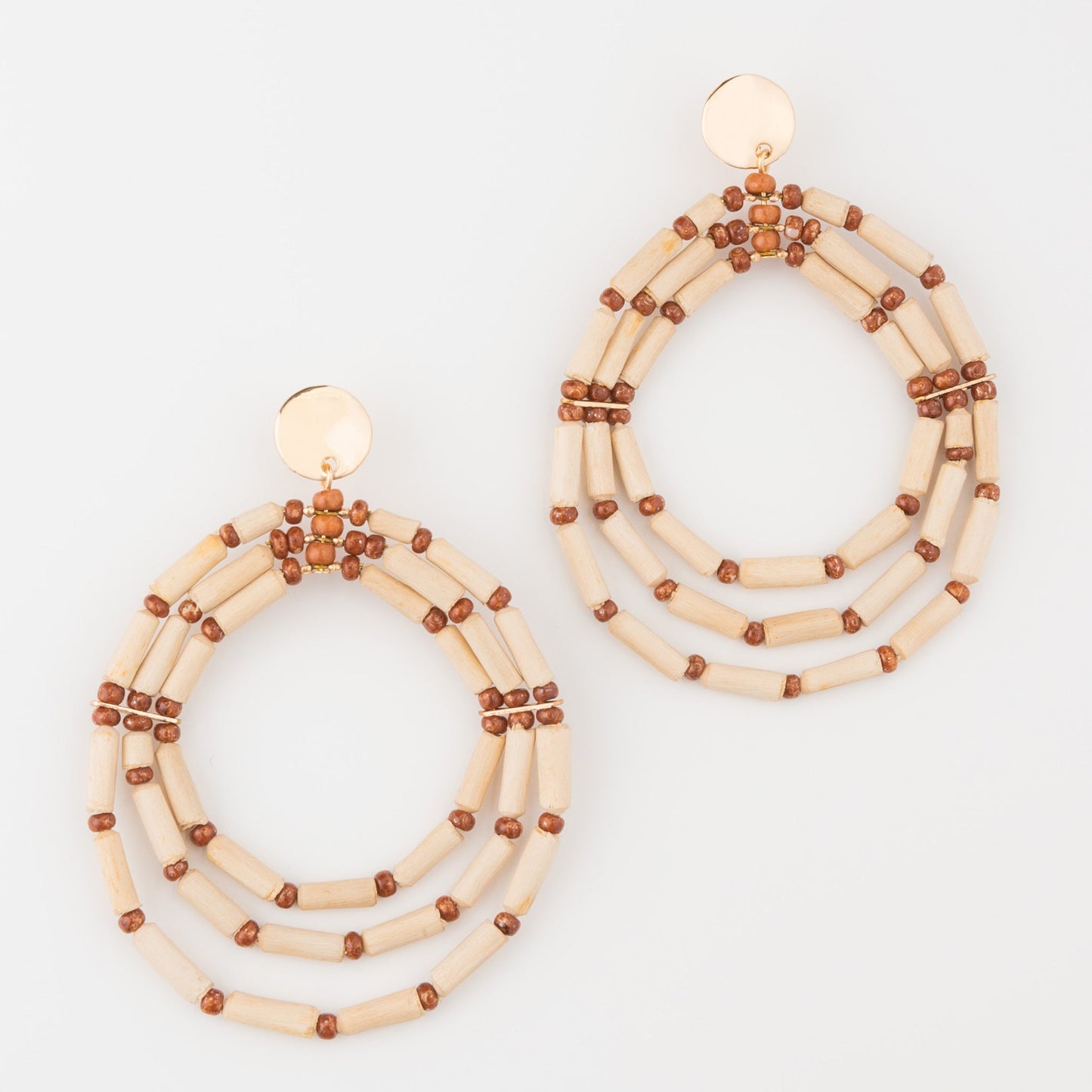 Elsie & Zoey  Women's Nyra Mango Wood Hoop Earrings