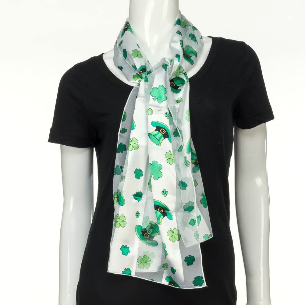 St Patricks Day Scarf White