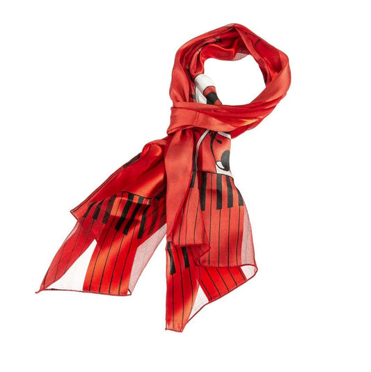 Music Scarf Red