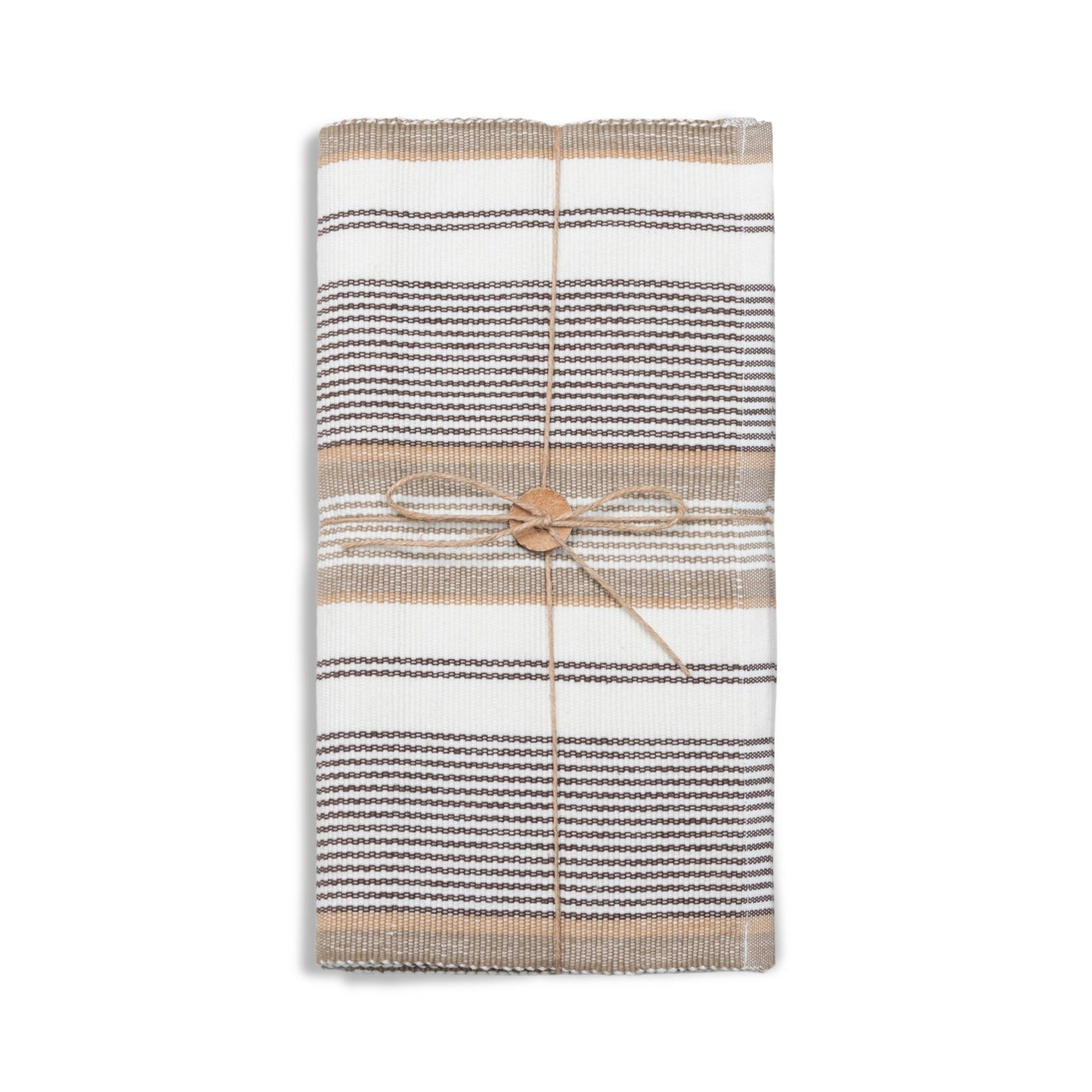 Tan Stripe Woven Table Runner