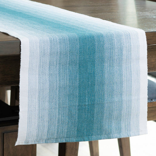 Teal Ombre Woven Table Runner