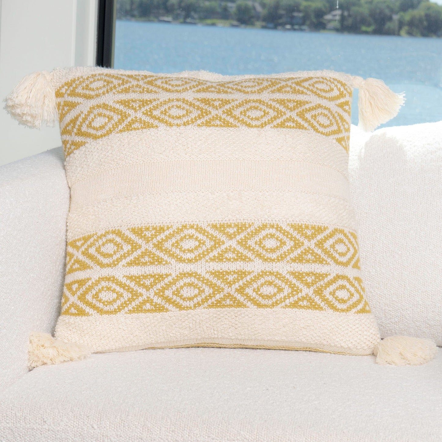 Necalli Aztec Stripe 18x18 Reversible Pillow