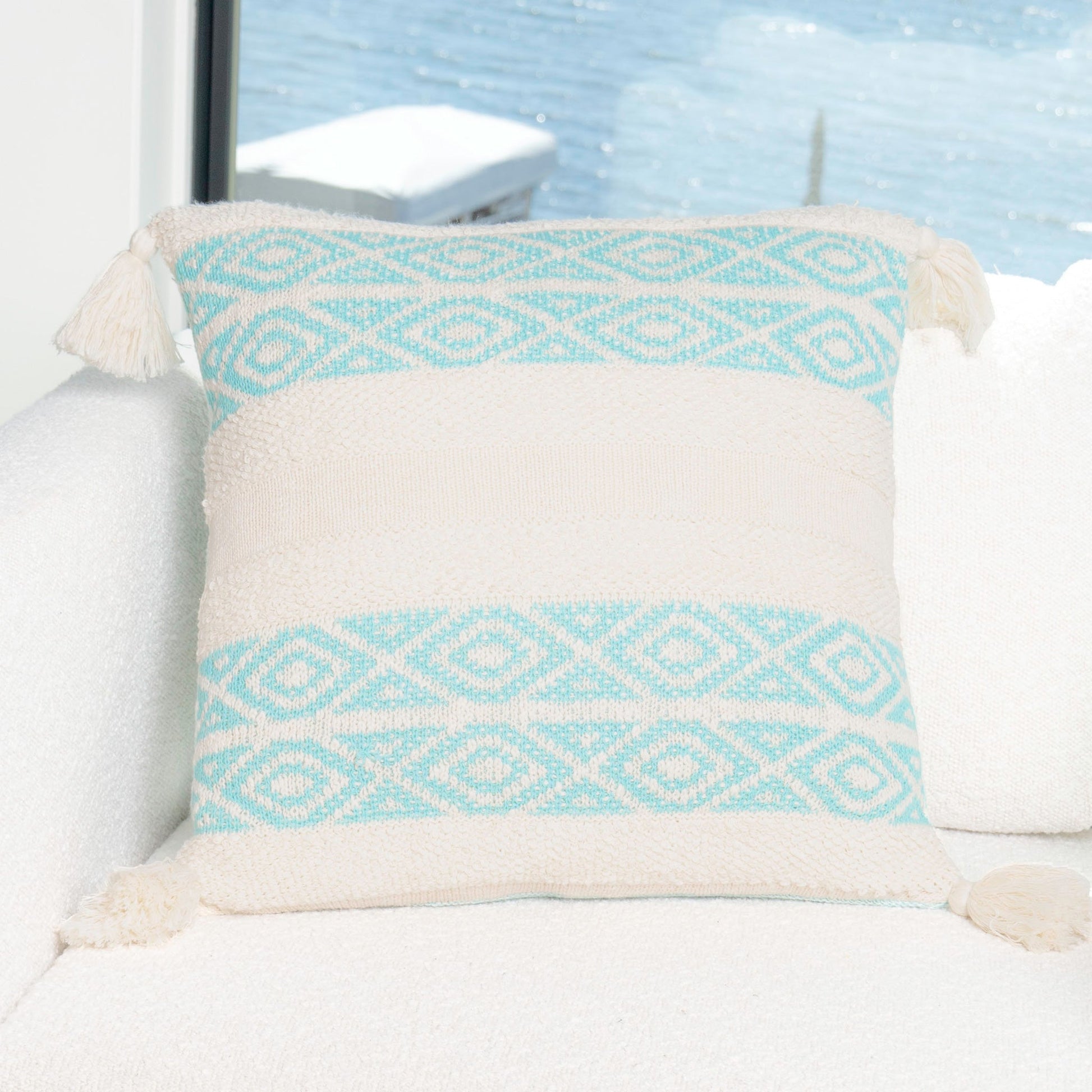 Necalli Aztec Stripe 18x18 Reversible Pillow