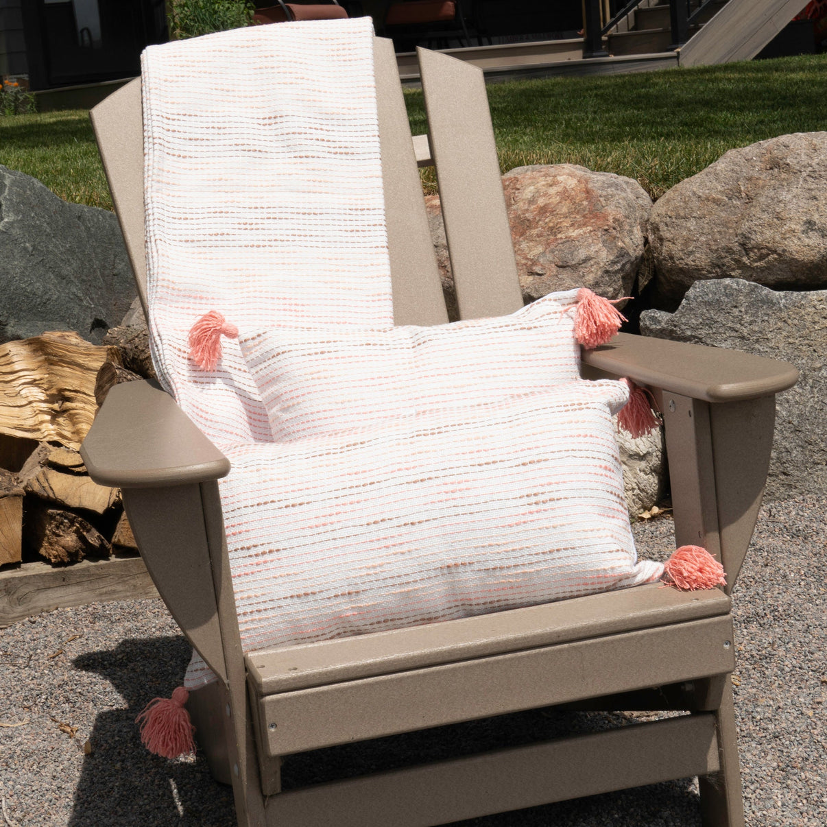 Zahara Handwoven Indoor/Outdoor 50x70 Throw Howard's, Inc