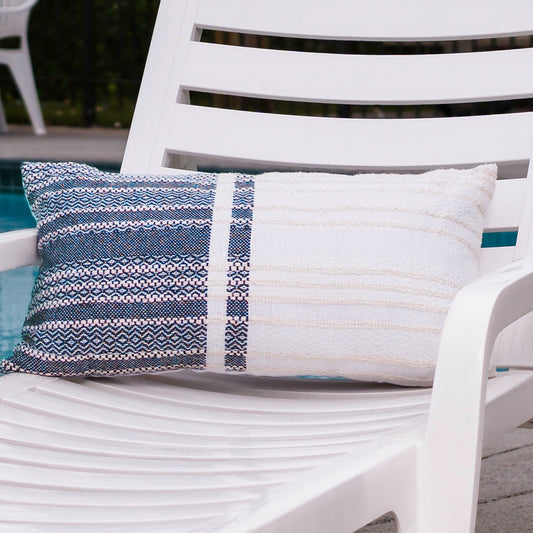 Genevieve Handwoven Indoor/Outdoor 12x22 Lumbar Pillow