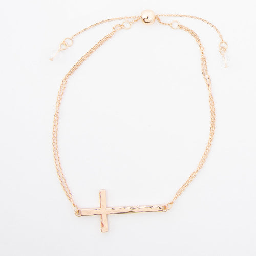 Alcea Double Row Cross Bracelet