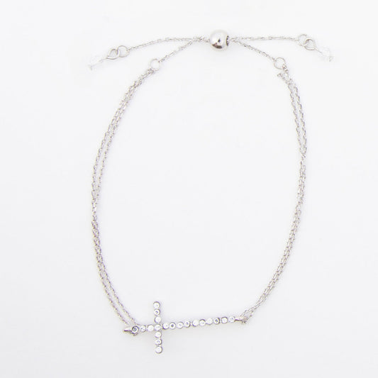 Alcea Linked Chain Cross Bracelet