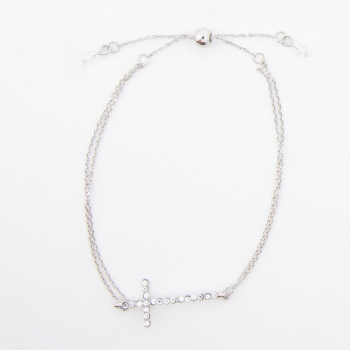 Alcea Linked Chain Cross Bracelet