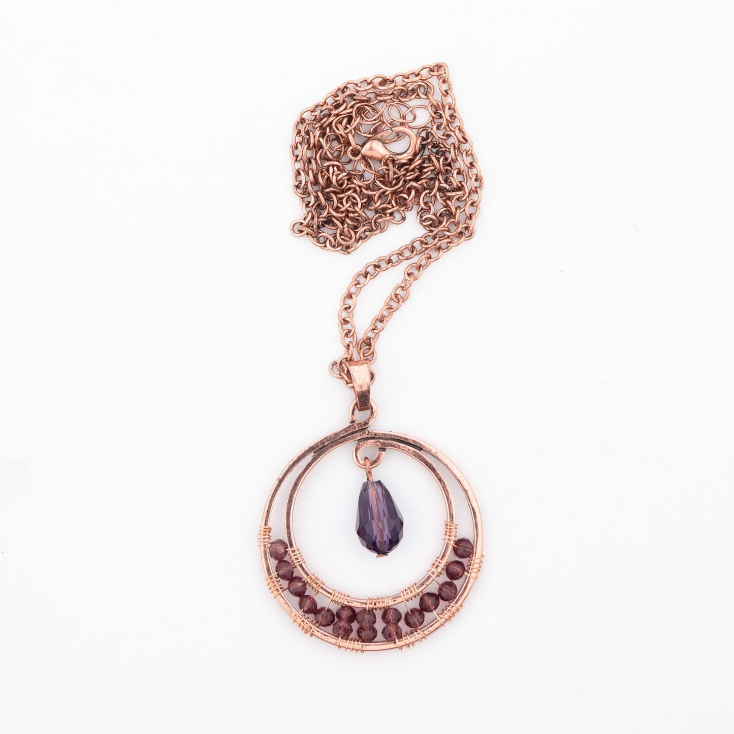 Codi Wire Wrapped Circle Pendant Necklace