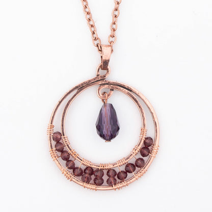 Codi Wire Wrapped Circle Pendant Necklace