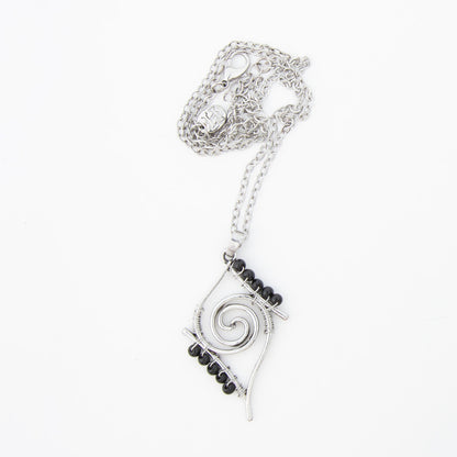 Corinne Wire Wrapped Swirl Pendant Necklace