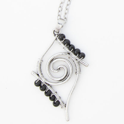 Corinne Wire Wrapped Swirl Pendant Necklace