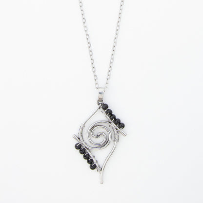 Corinne Wire Wrapped Swirl Pendant Necklace