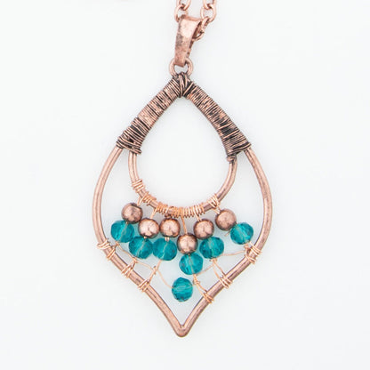 Rachel Wire Wrapped Teardrop Pendant Necklace