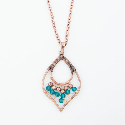 Rachel Wire Wrapped Teardrop Pendant Necklace