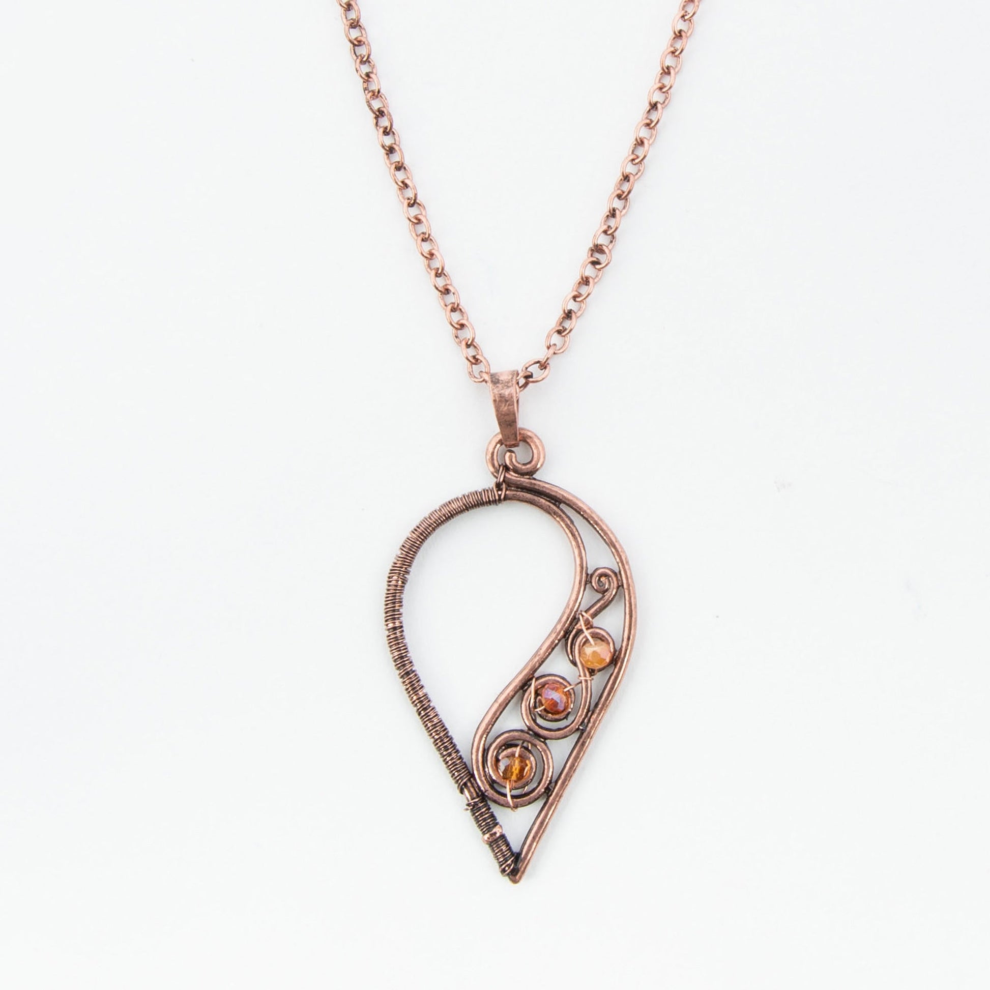 Andrea Wire Wrapped Teardrop Pendant Necklace