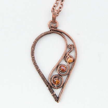 Andrea Wire Wrapped Teardrop Pendant Necklace