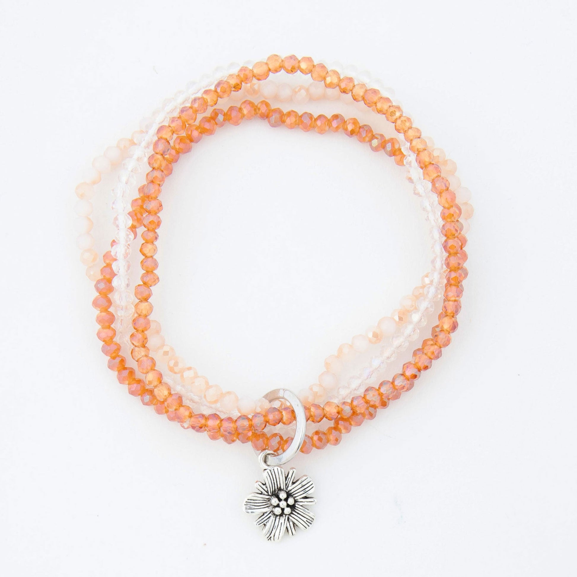 Kanani Multi Row Flower Charm Bracelet