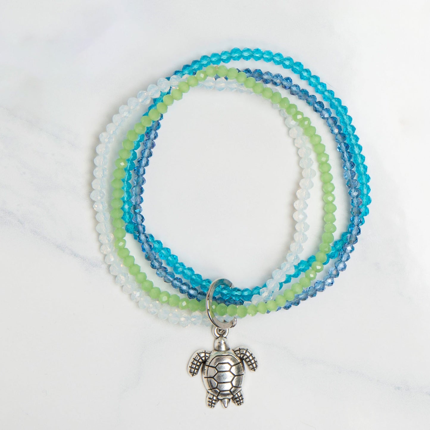 Kanani Multi Row Sea Turtle Charm Bracelet