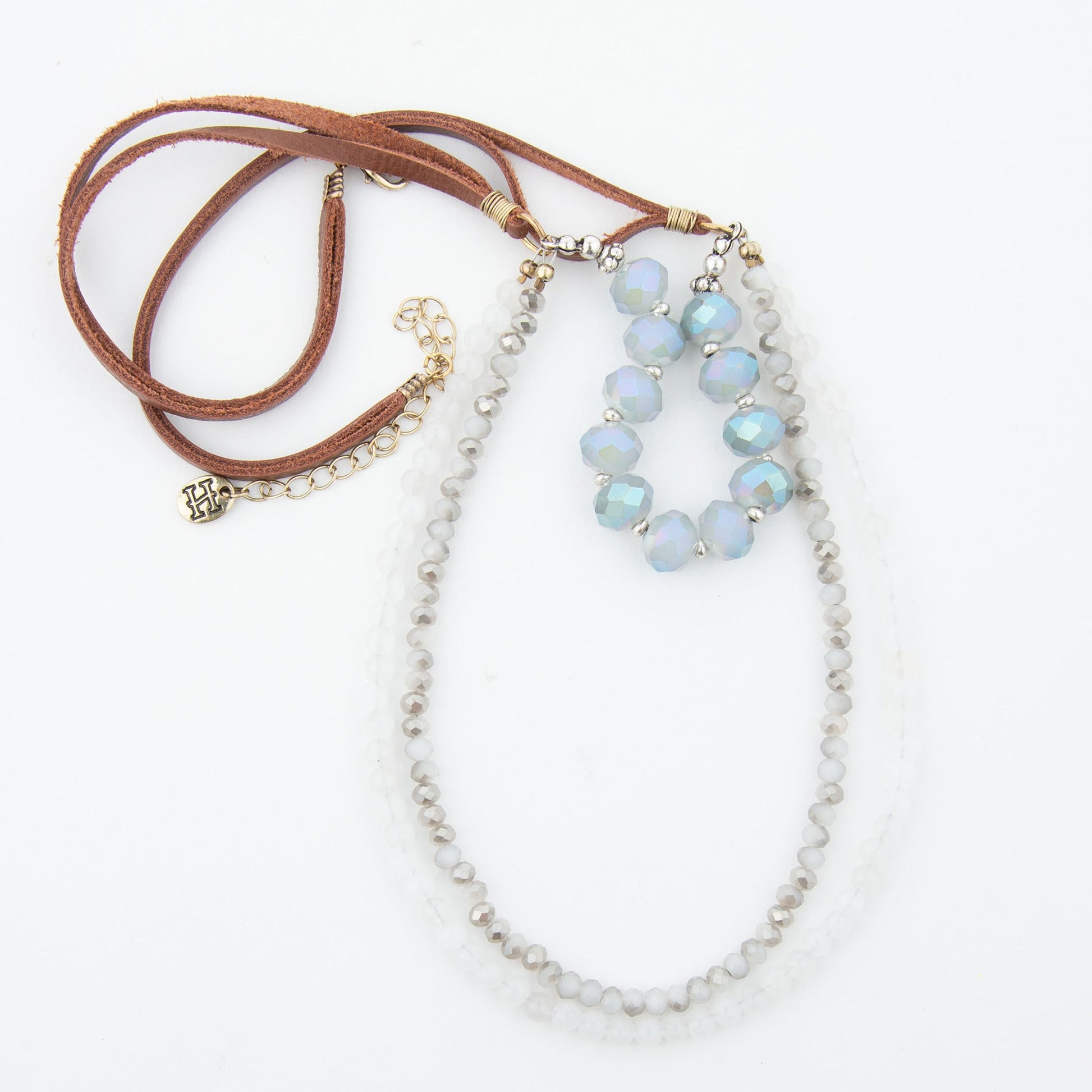 Aliina Multi Row Genuine Stone Necklace