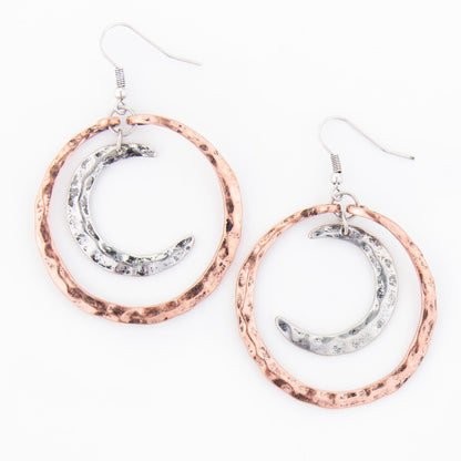 Wild Spirit Half Moon Hammered Earrings